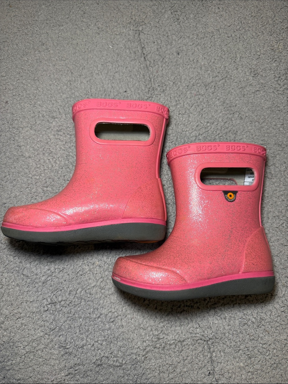 Bogs Kids Glitter Pink Waterproof Rain Boots